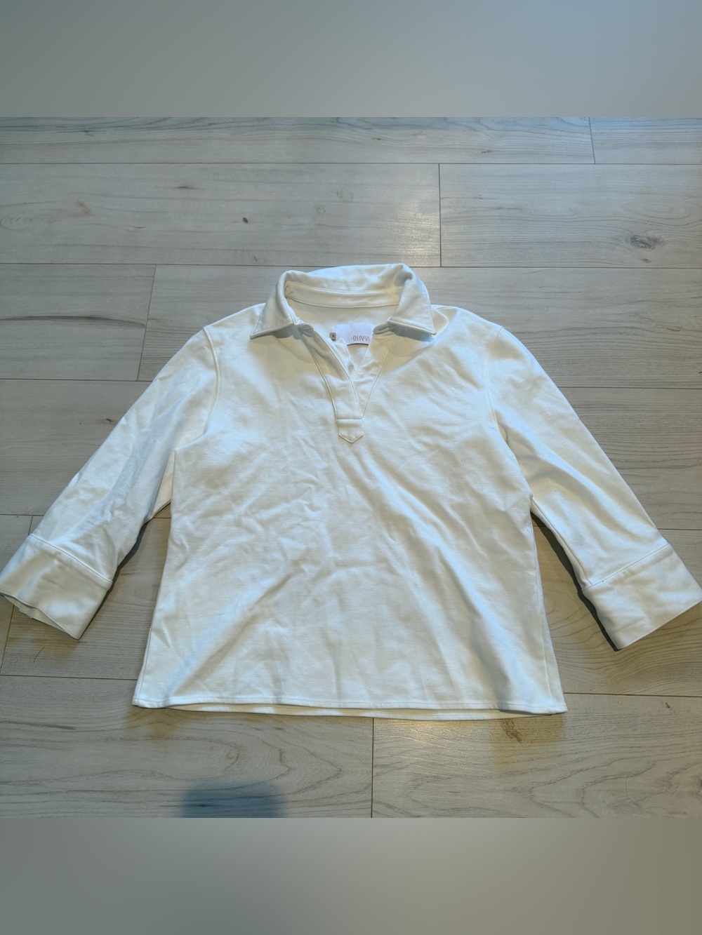 Olivvi Classic Women's White Long Sleeve Polo Top